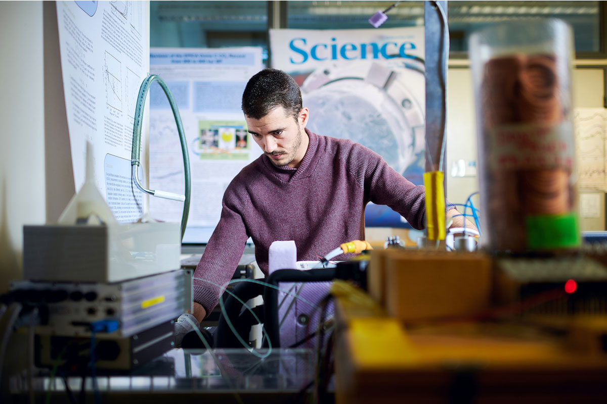 Researcher at work in his lab