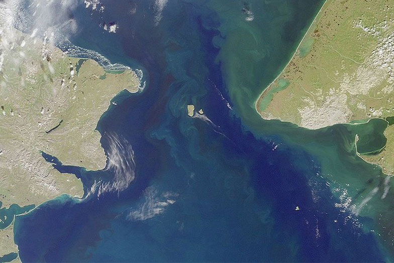 Satellite picture of Bering strait