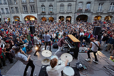 View of the Buskers Festival in Bern.