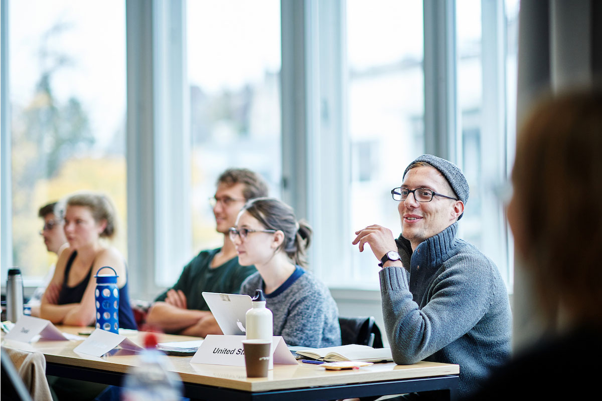 Group of students engaged in a discussion