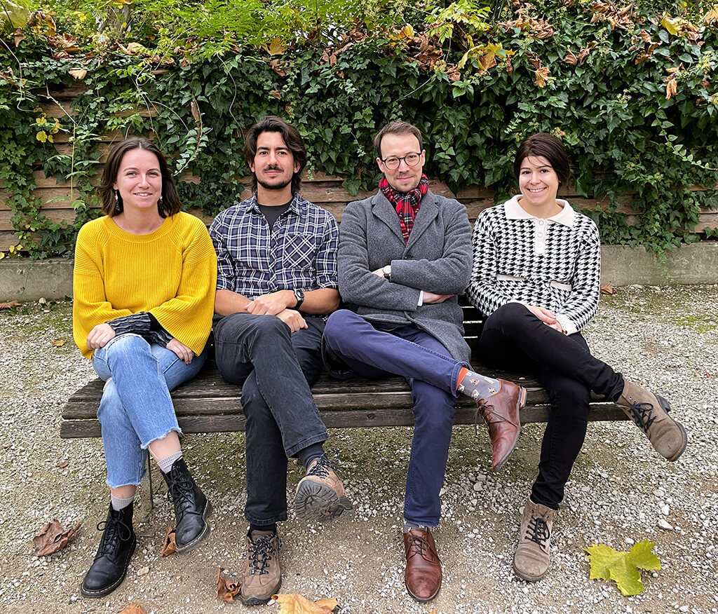 The team behind ClimeApp (from left to right): Noémie Wellinger, Richard Warren, Niklaus Bartlome, and Tanja Falasca.
