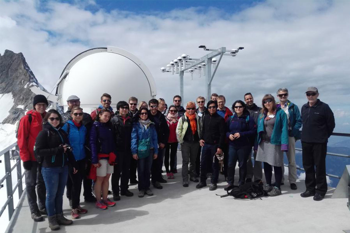 Group of students on an excursion at the Jungfraujoch