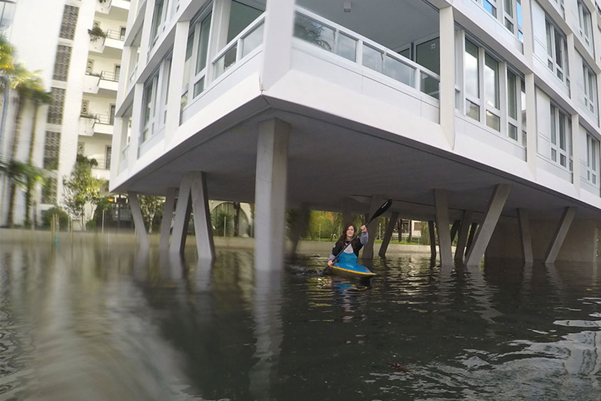 Flooded building