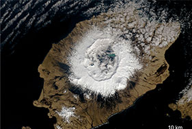 Okmok volcano in Alaska